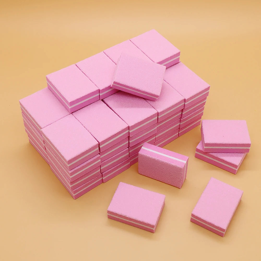 Mini Sponge Nail File Buffer Block 15/30/50pcs 100/180 Grit Nail File Buffer PRIMED