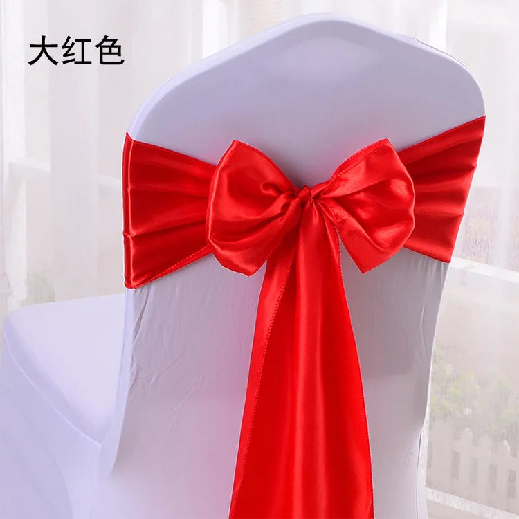 10 Pcs Satin Chair Sashes – Wedding & Banquet Bow Decor