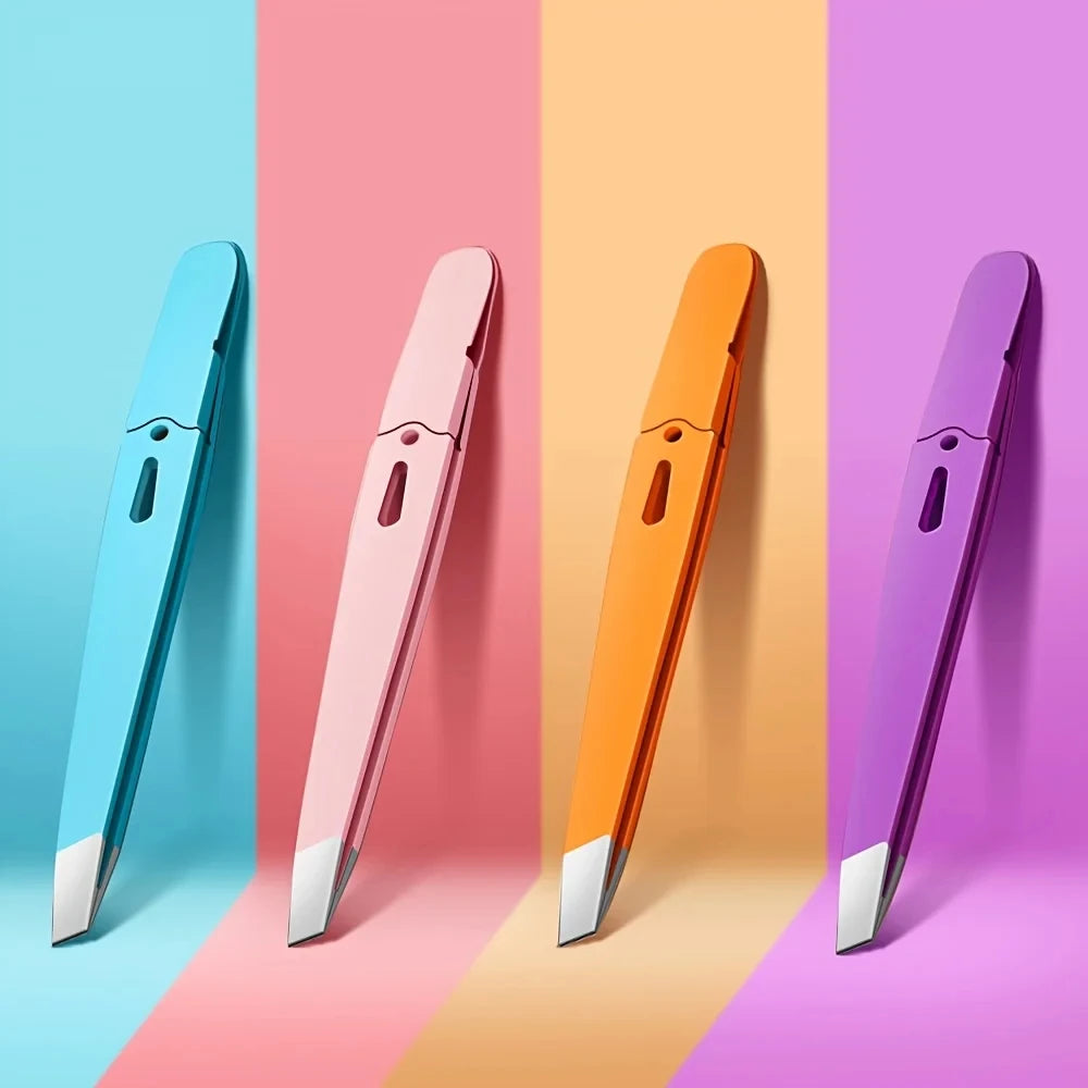 Stainless Steel Slant Tip Eyebrow Tweezers – Precision Grooming