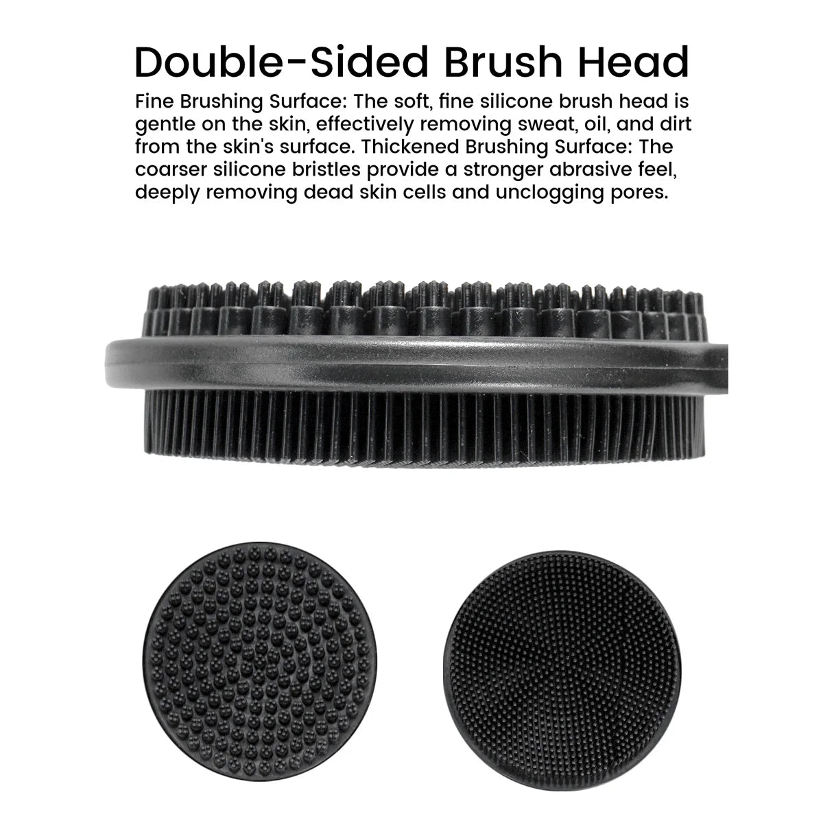 Long Handle Double-Sided Silicone Shower Body Brush Body Scrub Brush PRIMED