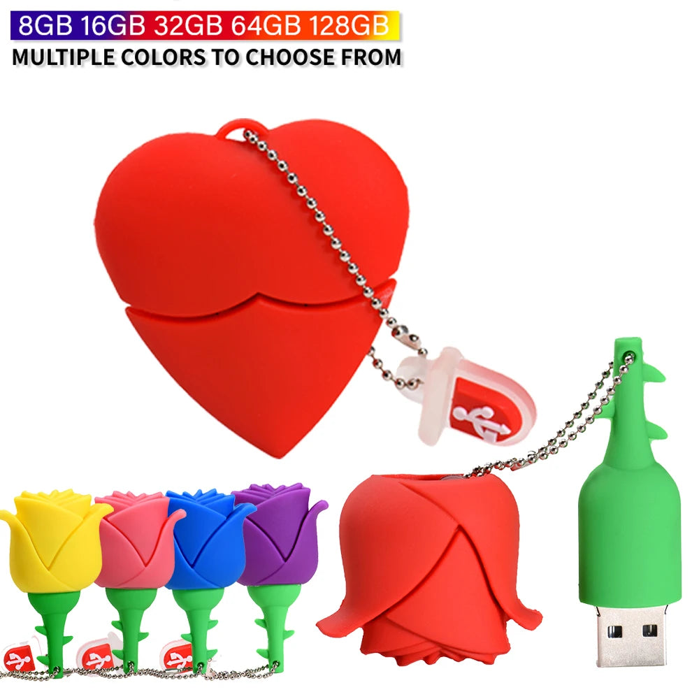 Heart-Shaped USB Flash Drive | Cute Gift 4GB–128GB Pen Drive USB Flash Drive PRIMED