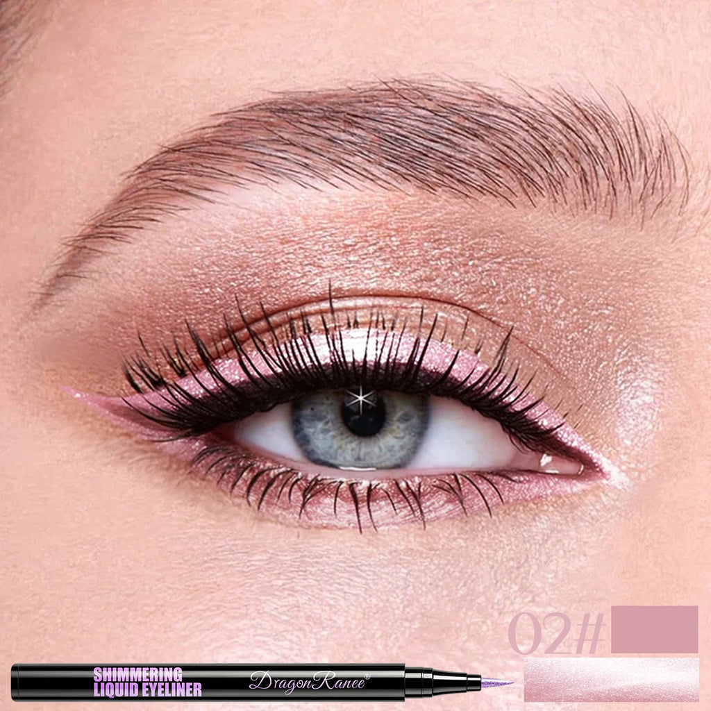 Dragon Ranee Glitter Metallic Liquid Eyeliner – Waterproof Shimmer Liquid Eyeliner Pen PRIMED 02 1.5g