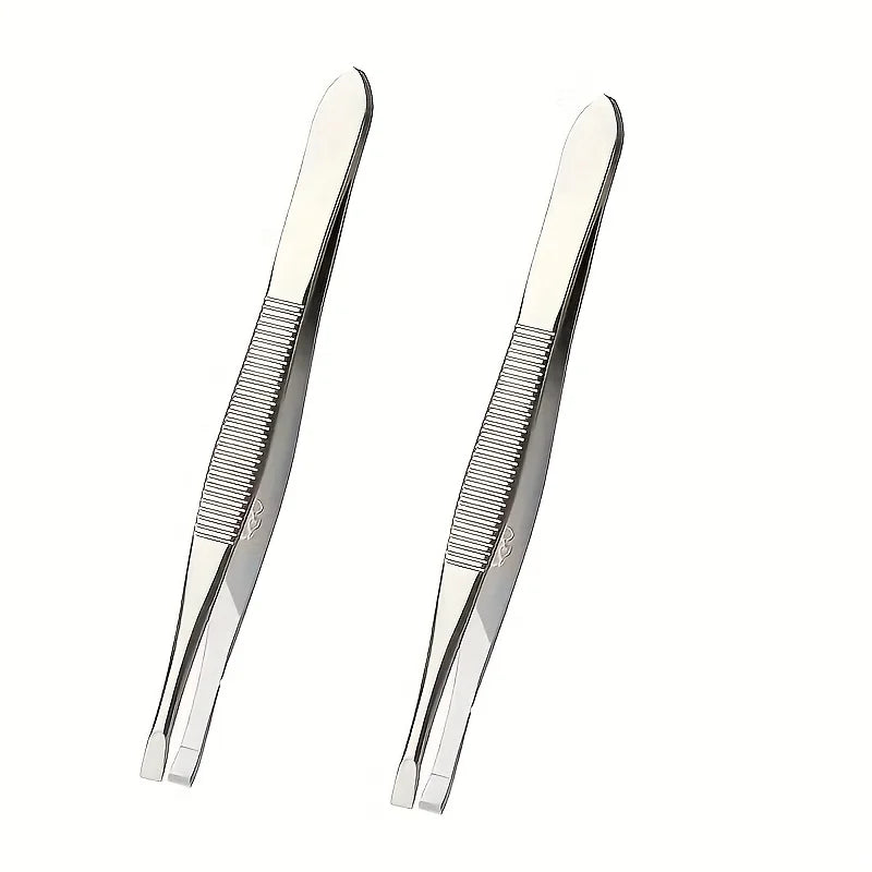 Stainless Steel Tweezers Set – Eyebrow & Eyelash Grooming