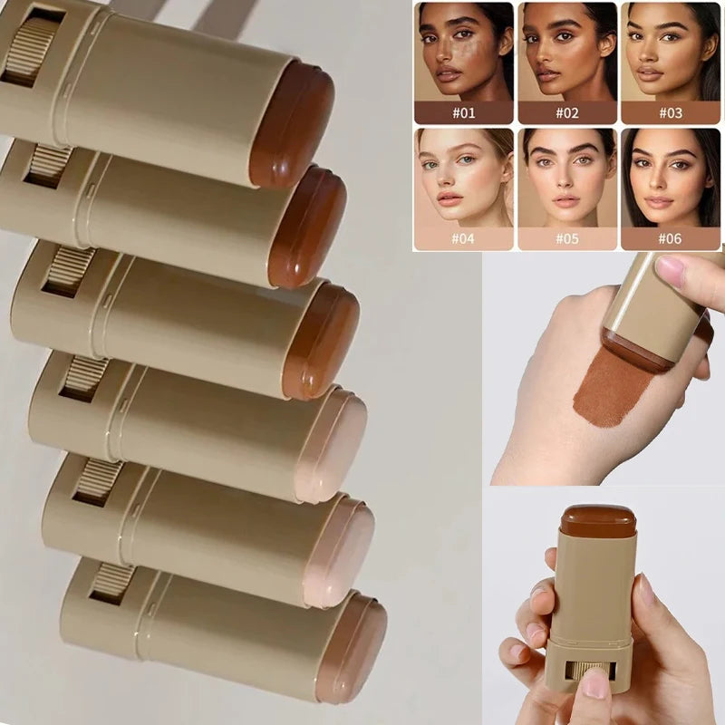 6-Color Tinted Foundation Stick – Matte Full Coverage Concealer
