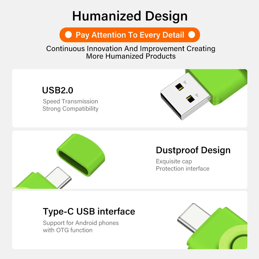 JASTER Dual Type-C & USB 3.0 OTG Flash Drive 32GB–512GB USB Flash Drive PRIMED