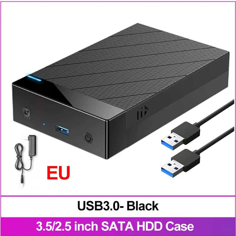 SATA to USB 3.0 External HDD Enclosure 2.5" & 3.5" Up to 22TB HDD Enclosure PRIMED 3.5 2.5Inch EU Black China Mainland
