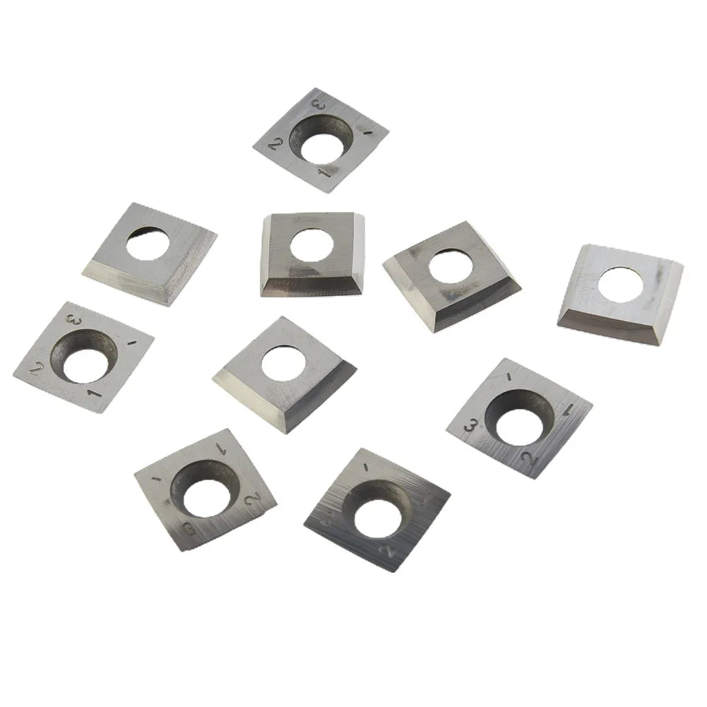 10-Pack Carbide Inserts 15x15x2.5mm | Spiral Planer Head Carbide Cutter Inserts PRIMED