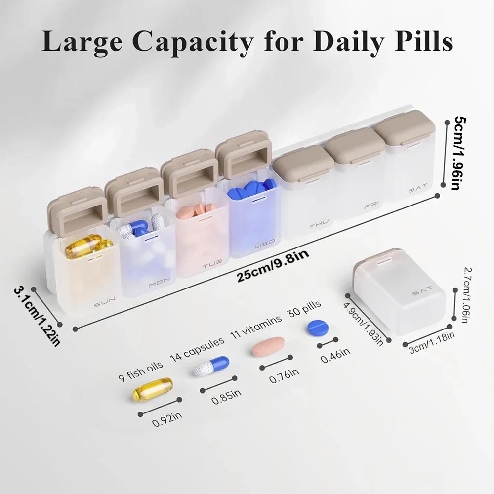 Weekly Pill Organizer – Extra Large 7-Day Magnetic Pill Box