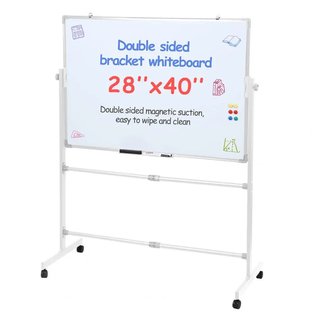 Rolling Magnetic Whiteboard 40x28" | Double-Sided Height Adjustable Rolling Whiteboard Easel PRIMED france Silver