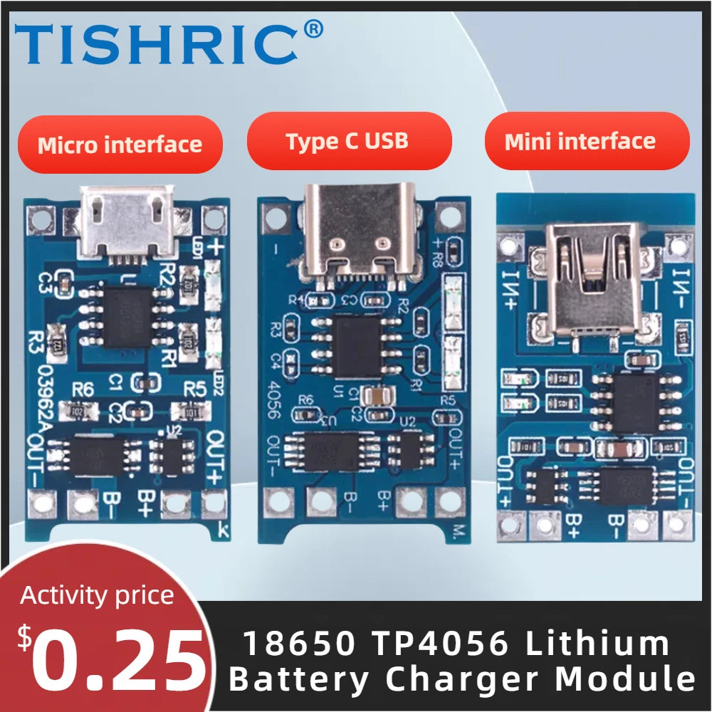 TP4056 18650 Li-ion Battery Charger Module 5V 1A with Protection Battery Charger Module PRIMED