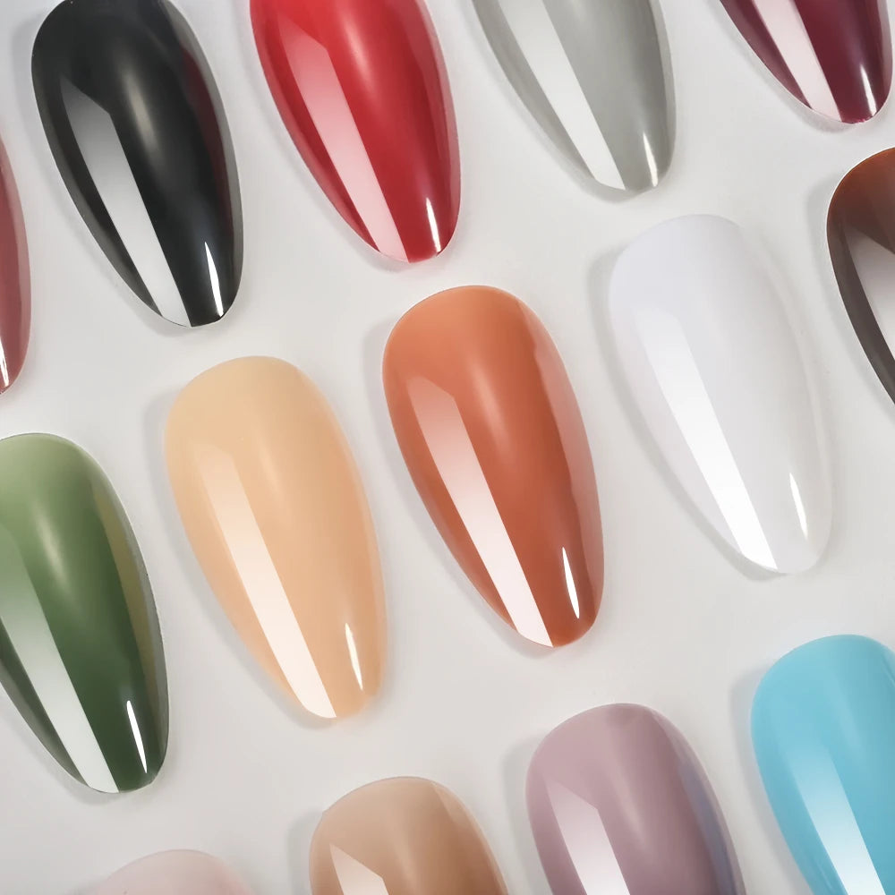 288 Pcs Press On Nails | Glossy Almond Mixed Colors Set