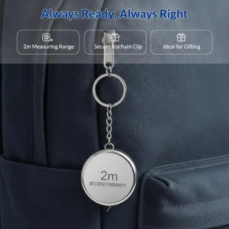 Mini 2M Keychain Tape Measure | Stainless Steel Retractable Keychain Tape Measure PRIMED