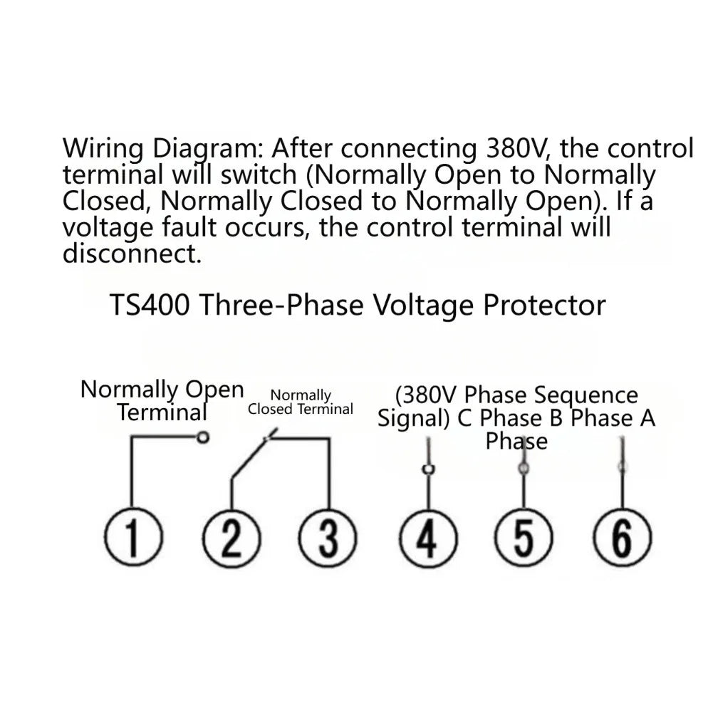 TS400 380V Three-Phase Voltage Protector | Auto Reset