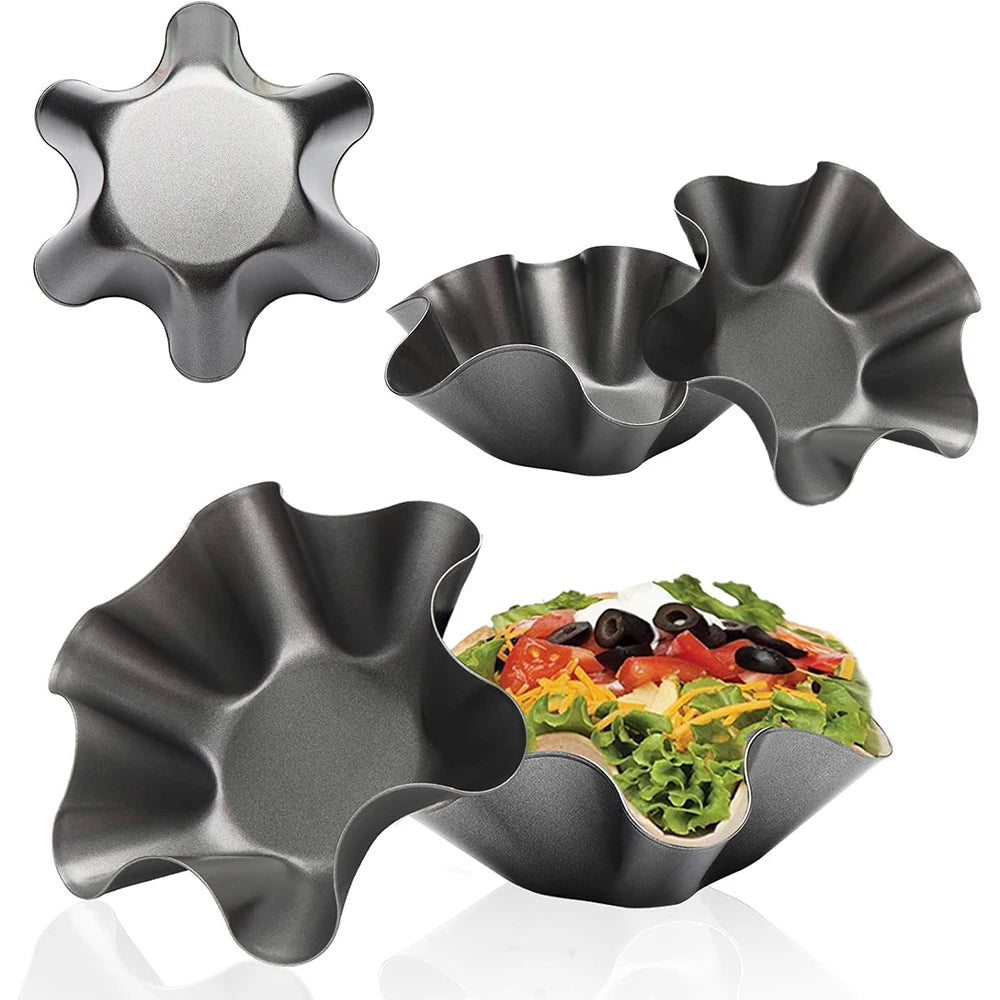 LMETJMA Carbon Steel Nonstick Tortilla Bowl Maker Pan Set Tortilla Bowl Pan Set PRIMED