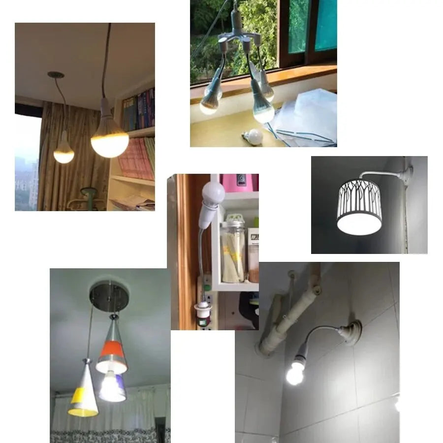 Flexible E27 to E27 Lamp Socket Adapter 6–60cm Extension Lamp Socket Adapter PRIMED