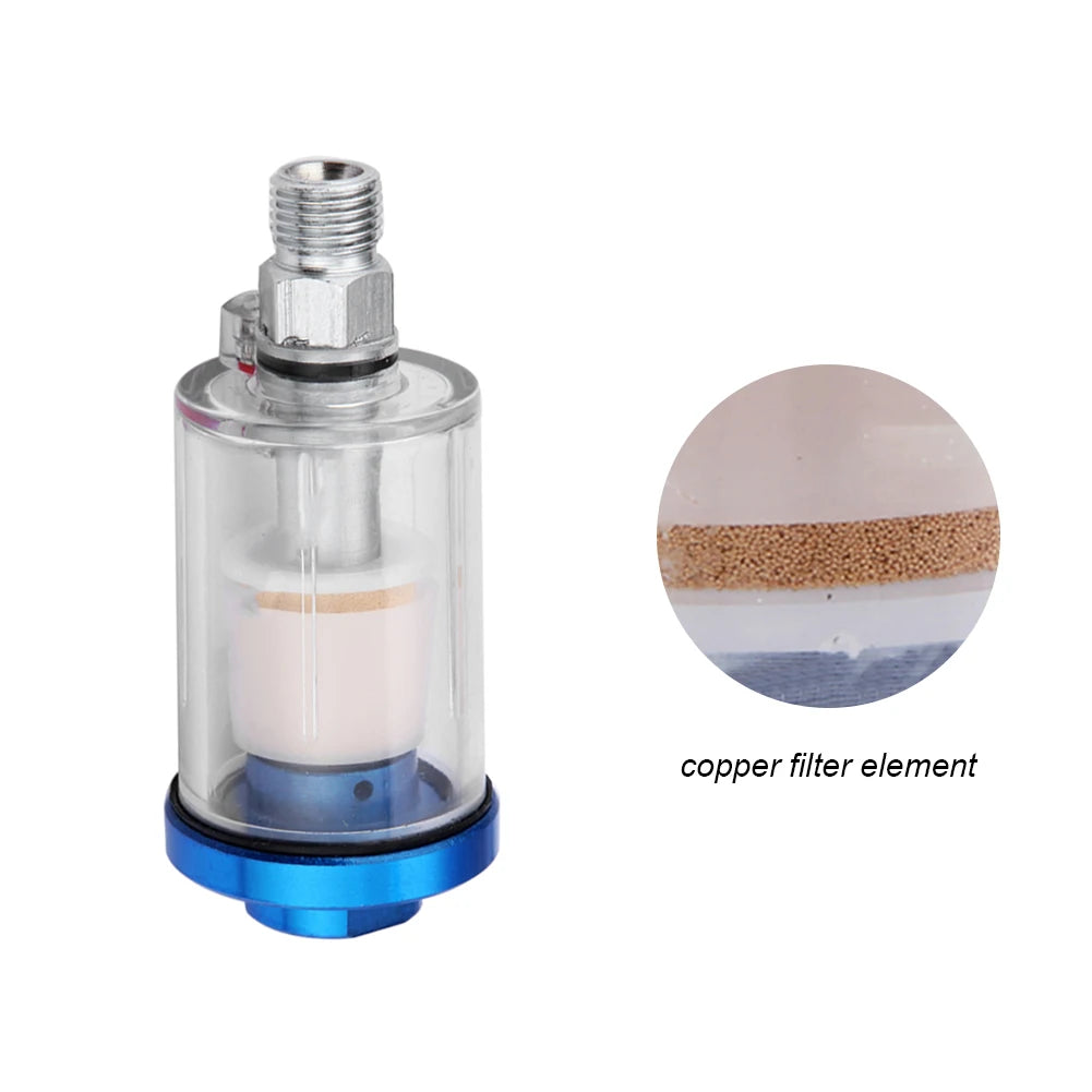 Pneumatic Inline Air Filter – 1/4" Water Oil Separator for Spray Gun Pneumatic Air Filter PRIMED