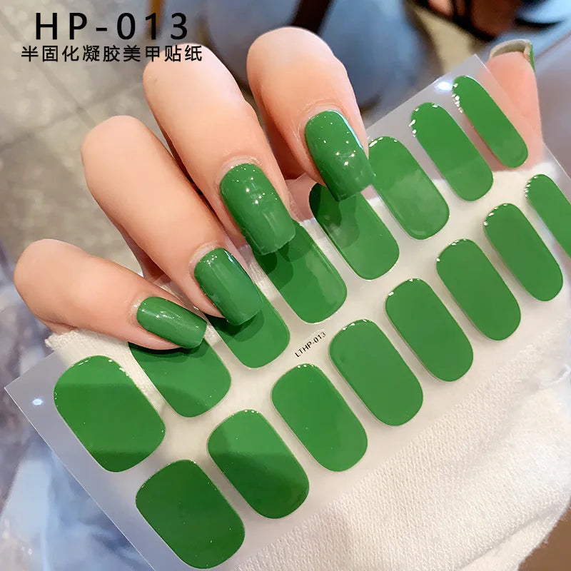 Semi-Cured Gel Nail Wraps Pink Tulip Floral | 16 Tips/Sheet