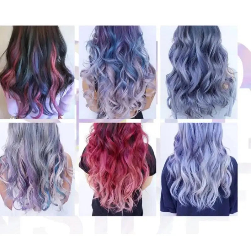 Temporary Hair Color Wax Kit – 6 Washable Shades + Brush