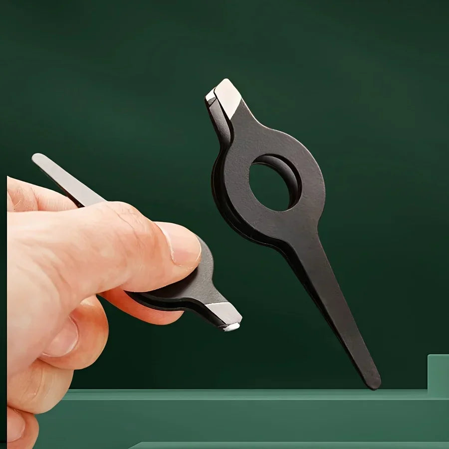 Stainless Steel Slant Tip Tweezer – Hollow Handle Grooming Tool