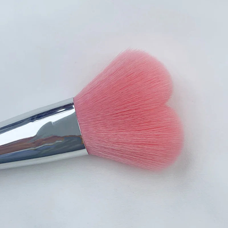 Love Shape Blush & Loose Powder Brush – Soft Wool Fiber