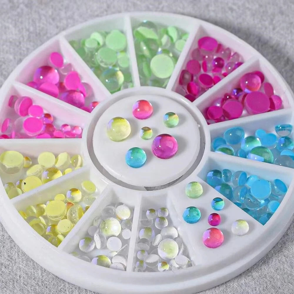 Aurora Mermaid Flatback Nail Rhinestones & Bead Charms – 1 Box