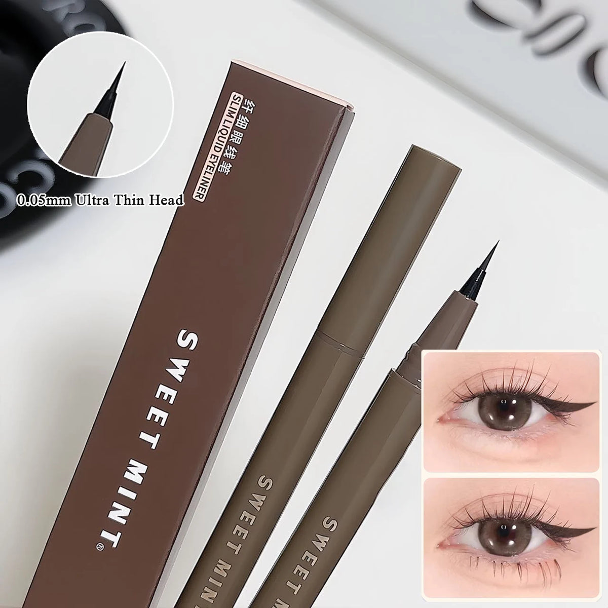 SWEET MINT 0.05mm Waterproof Liquid Eyebrow & Eyeliner Pen Liquid Eyebrow Pen PRIMED