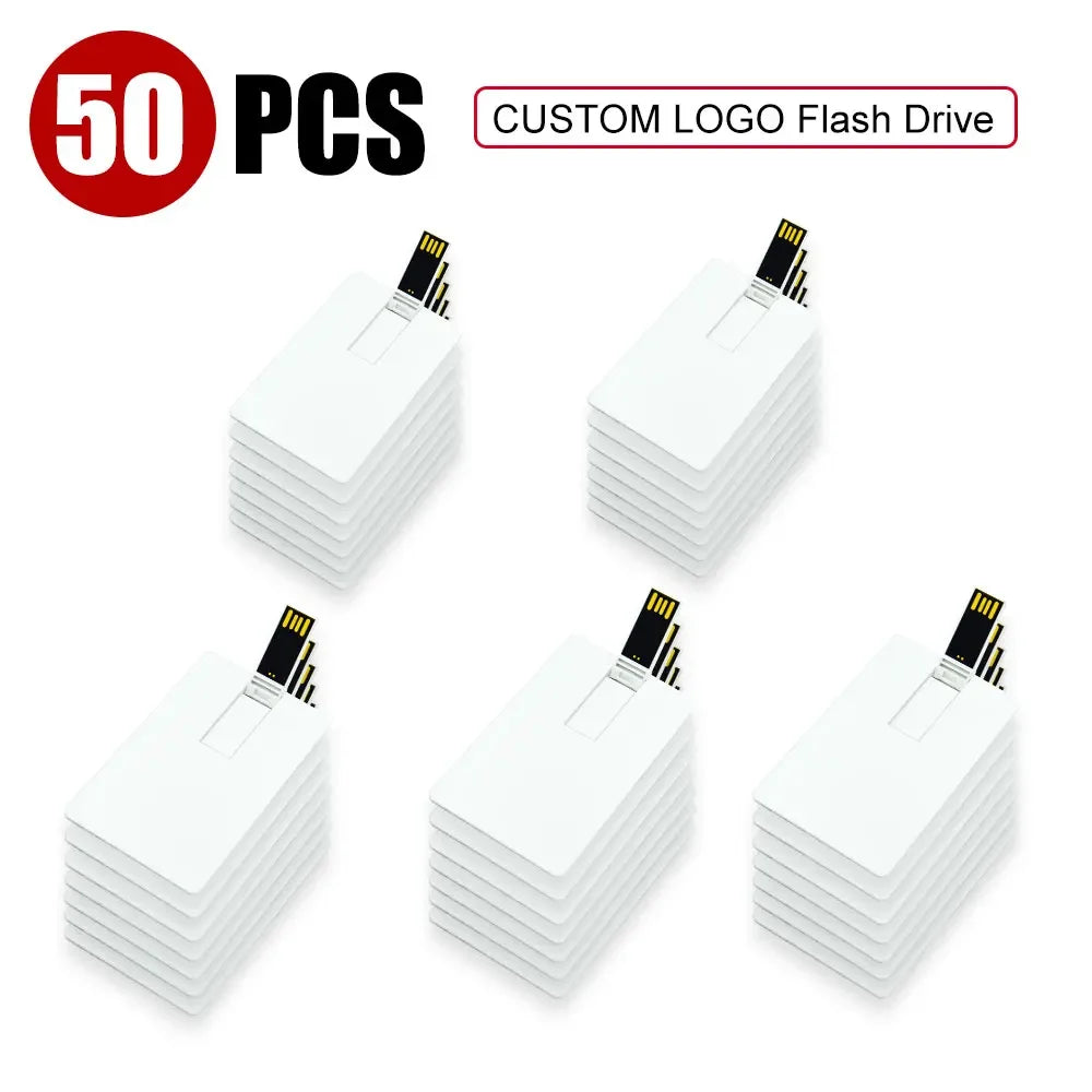 Custom Logo Credit Card USB Flash Drive 64GB | Bulk 10–100 Custom USB Flash Drive PRIMED 128 GB 50pcs Card China Mainland