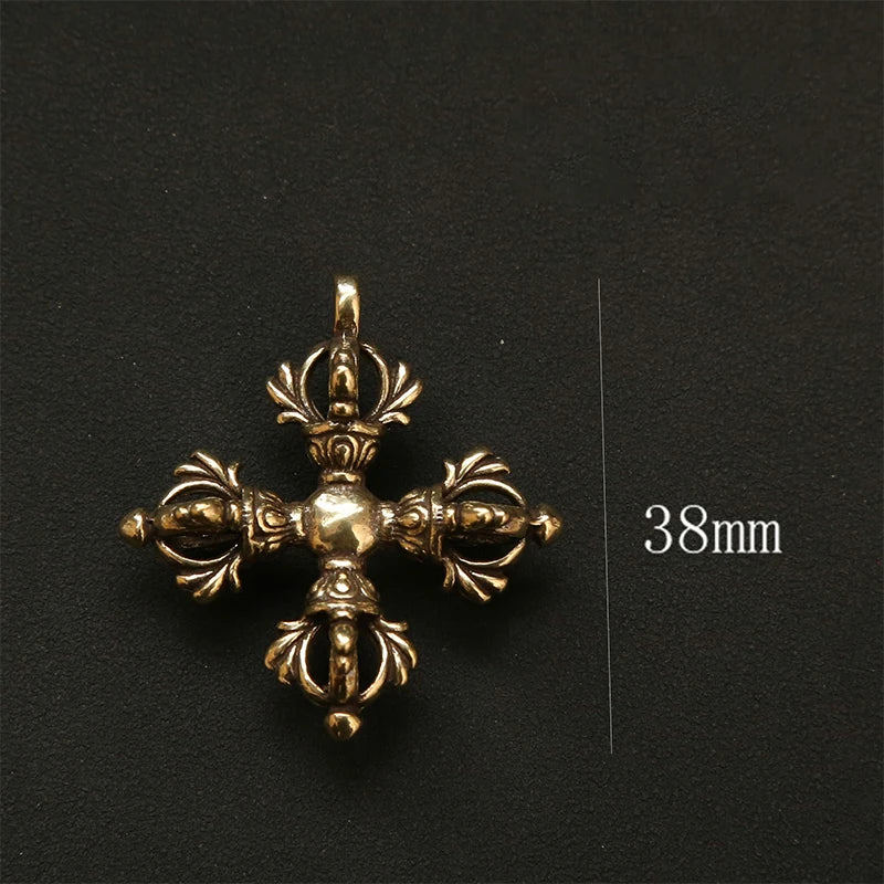 Tibetan Brass Dorje Vajra Ornament | Buddhist Desk Decor