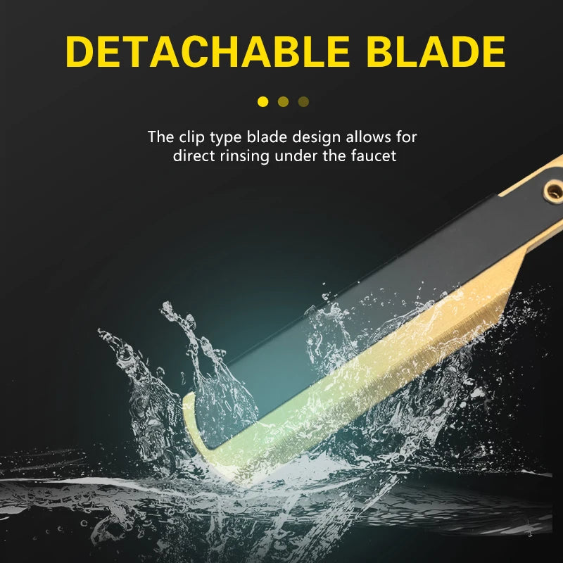 Men's Folding Straight Razor – Stainless Steel Barber Tool
