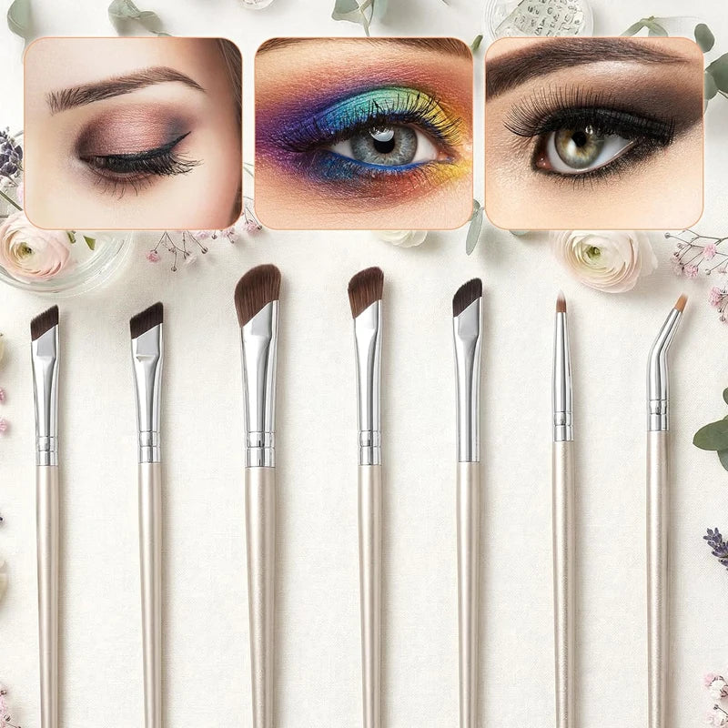 7-Pc Eye Makeup Brush Set – Angled Eyeliner & Concealer