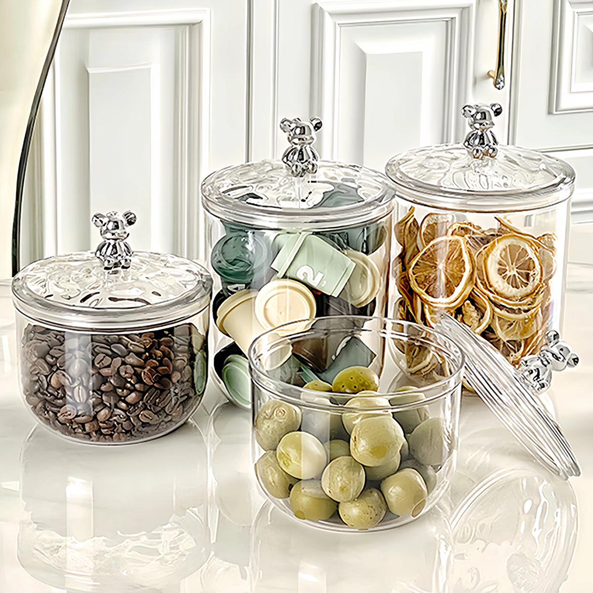 Transparent Airtight Food Storage Jars with Lids | Kitchen Canisters