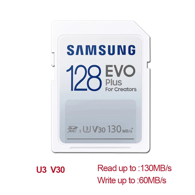 Samsung EVO Plus SD Card 32GB–256GB | Up to 130MB/s Flash Memory Card PRIMED 128GB
