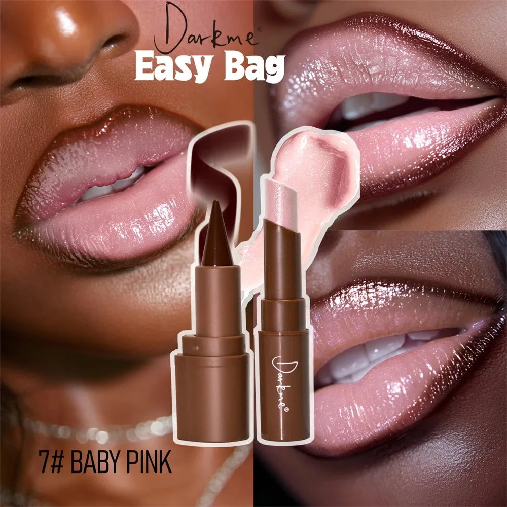 Matte Lip Liner & Pearlescent Lipstick Set – Long-Lasting Duo