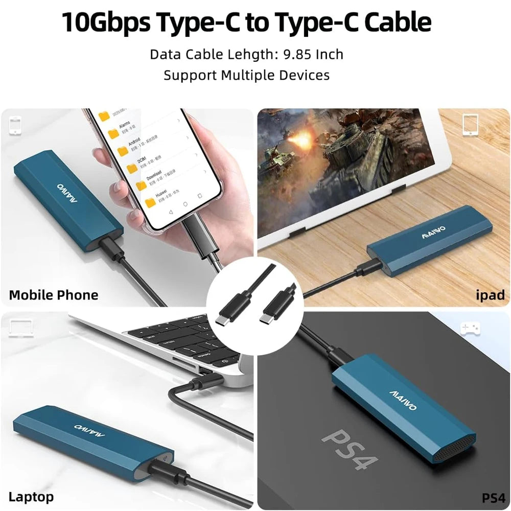 MAIWO M.2 NVMe SATA SSD Enclosure – 10Gbps USB 3.2 Gen2 SSD Enclosure PRIMED