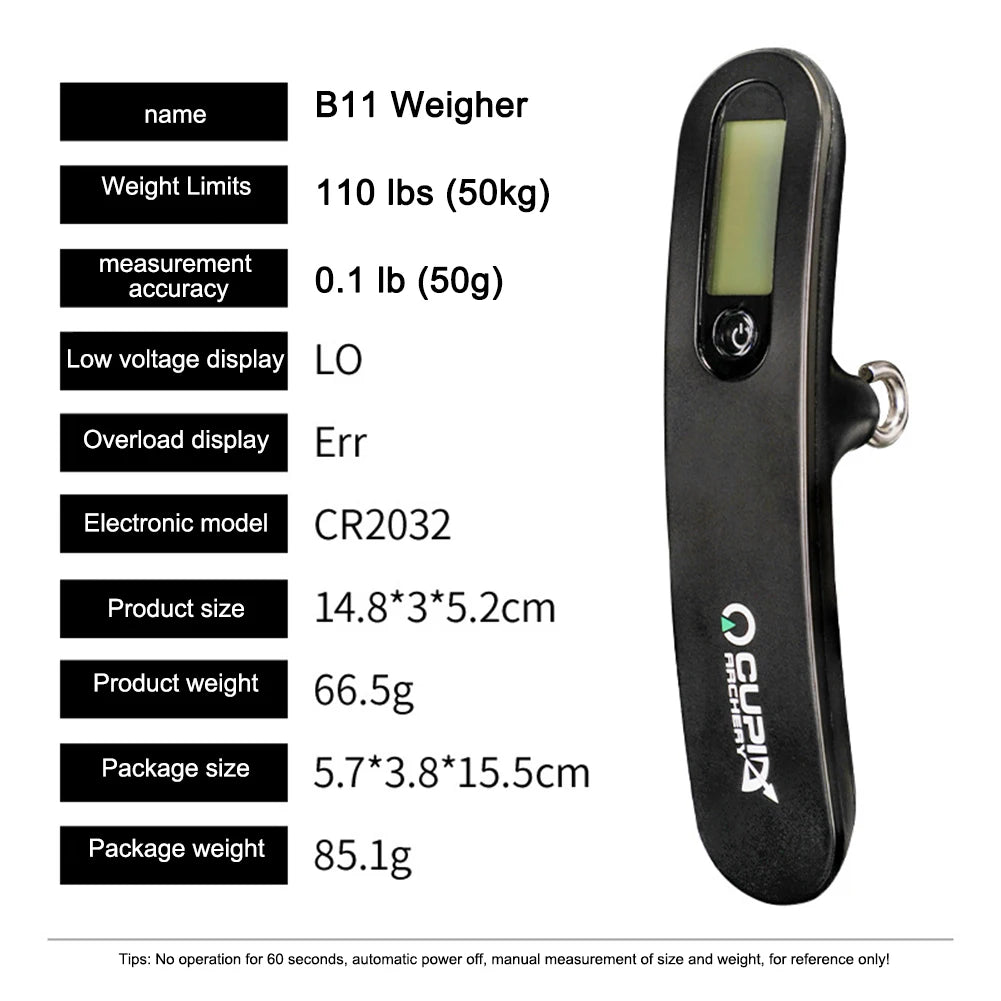 Digital Bow Scale 110 lbs LED Display – Archery Draw Weight Tool Archery Bow Scale PRIMED
