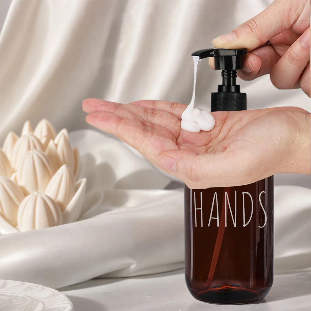 2-Pack Amber Soap Dispenser – Large Capacity Kitchen & Bath Soap Dispenser Set PRIMED