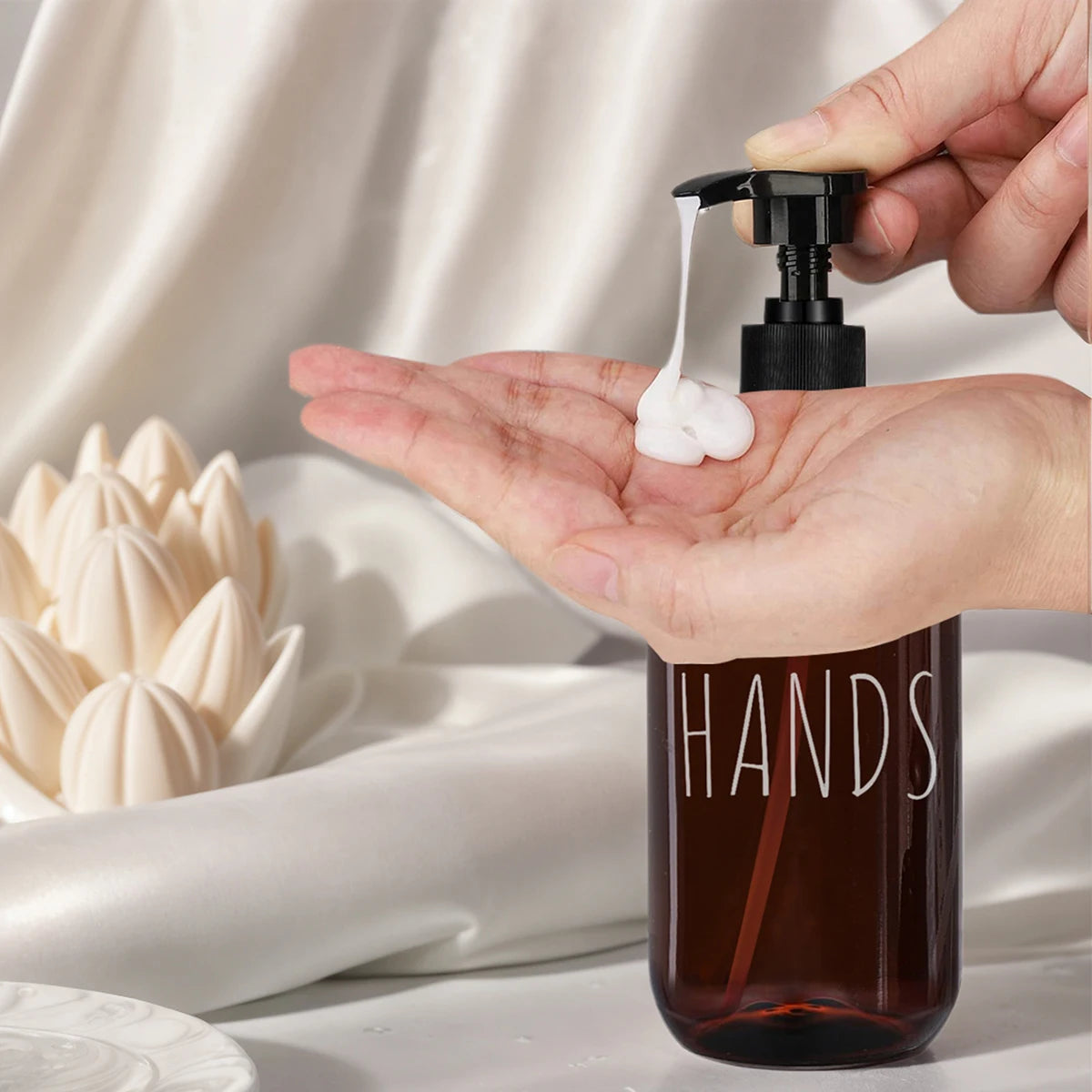 2-Pack Amber Soap Dispenser – Large Capacity Kitchen & Bath Soap Dispenser Set PRIMED