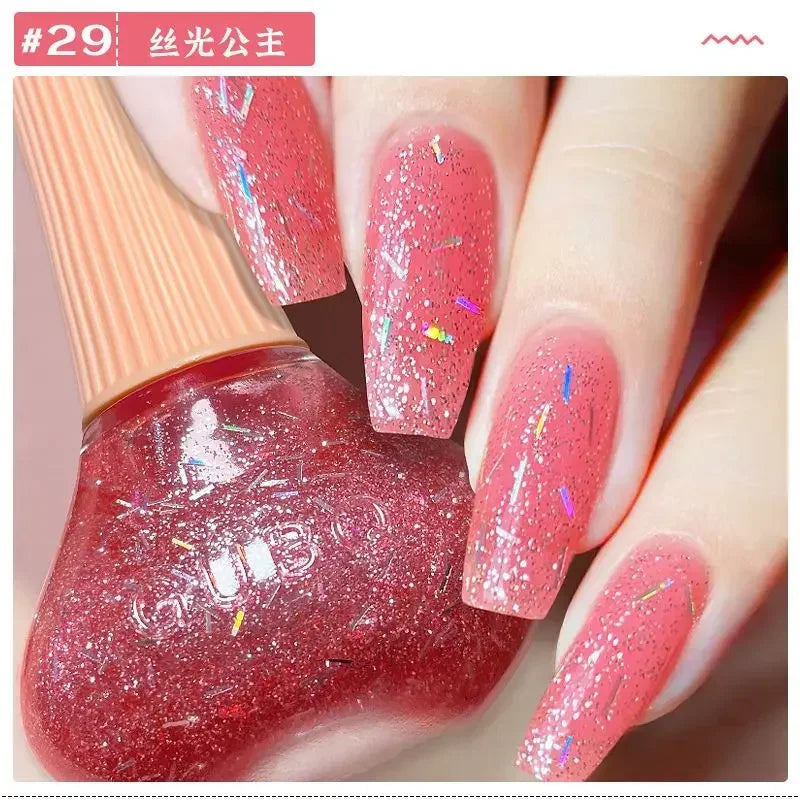 Glitter Gel Nail Polish Quick Dry Autumn Coffee Tones 12ml