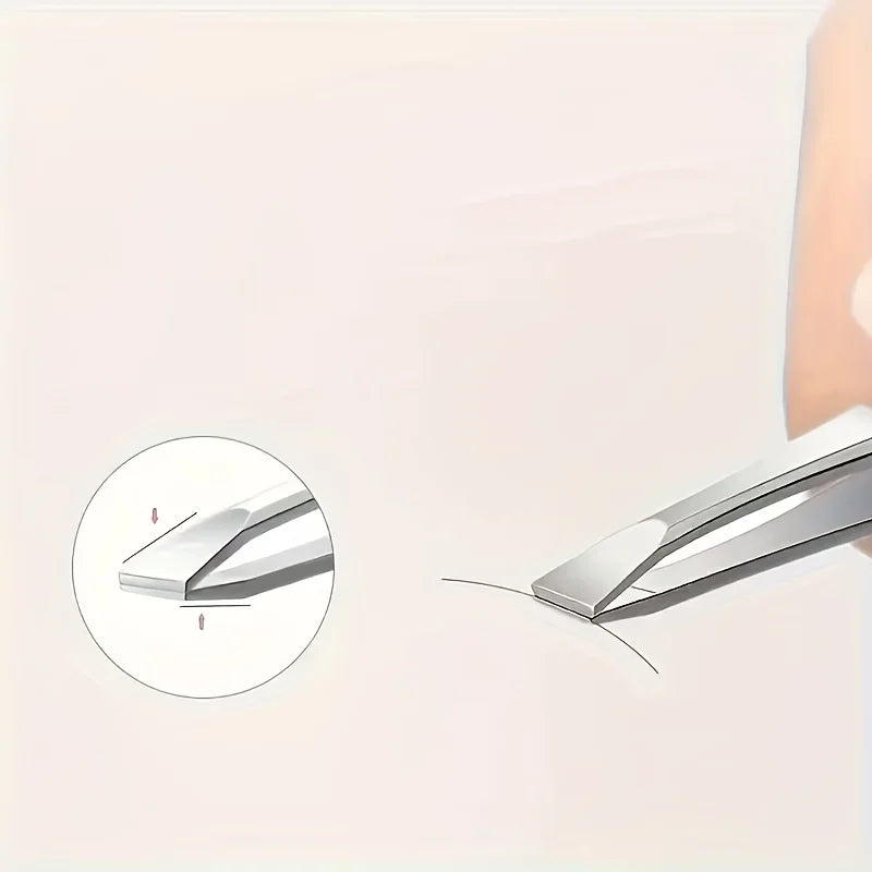 Stainless Steel Tweezers Set – Eyebrow & Eyelash Grooming