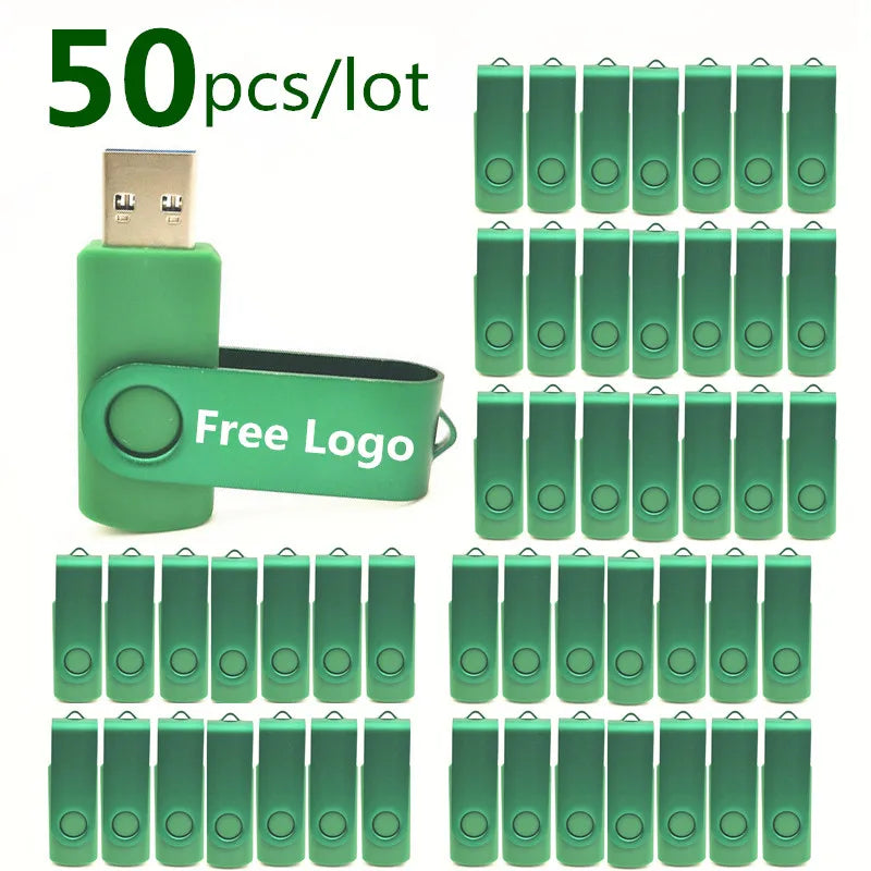 50-Pack Custom Logo USB 2.0 Flash Drives | 1GB–64GB Metal USB Flash Drives PRIMED