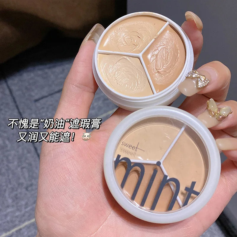 SWEETMINT 3-Shade Waterproof Concealer Cream – All Skin Types