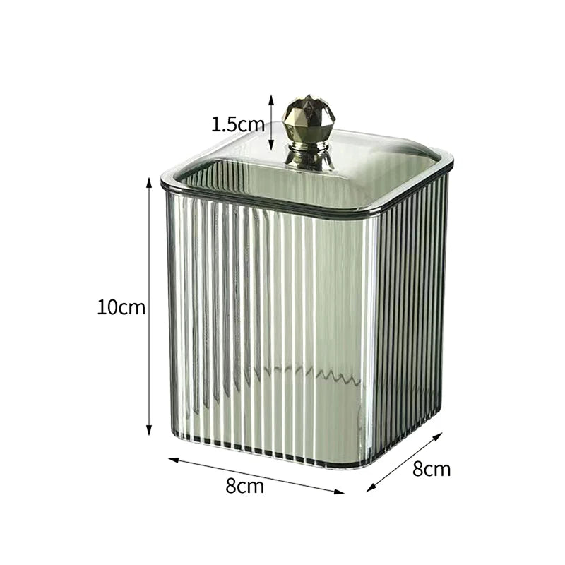Transparent Dust-Proof Cotton Swab & Makeup Organizer Box
