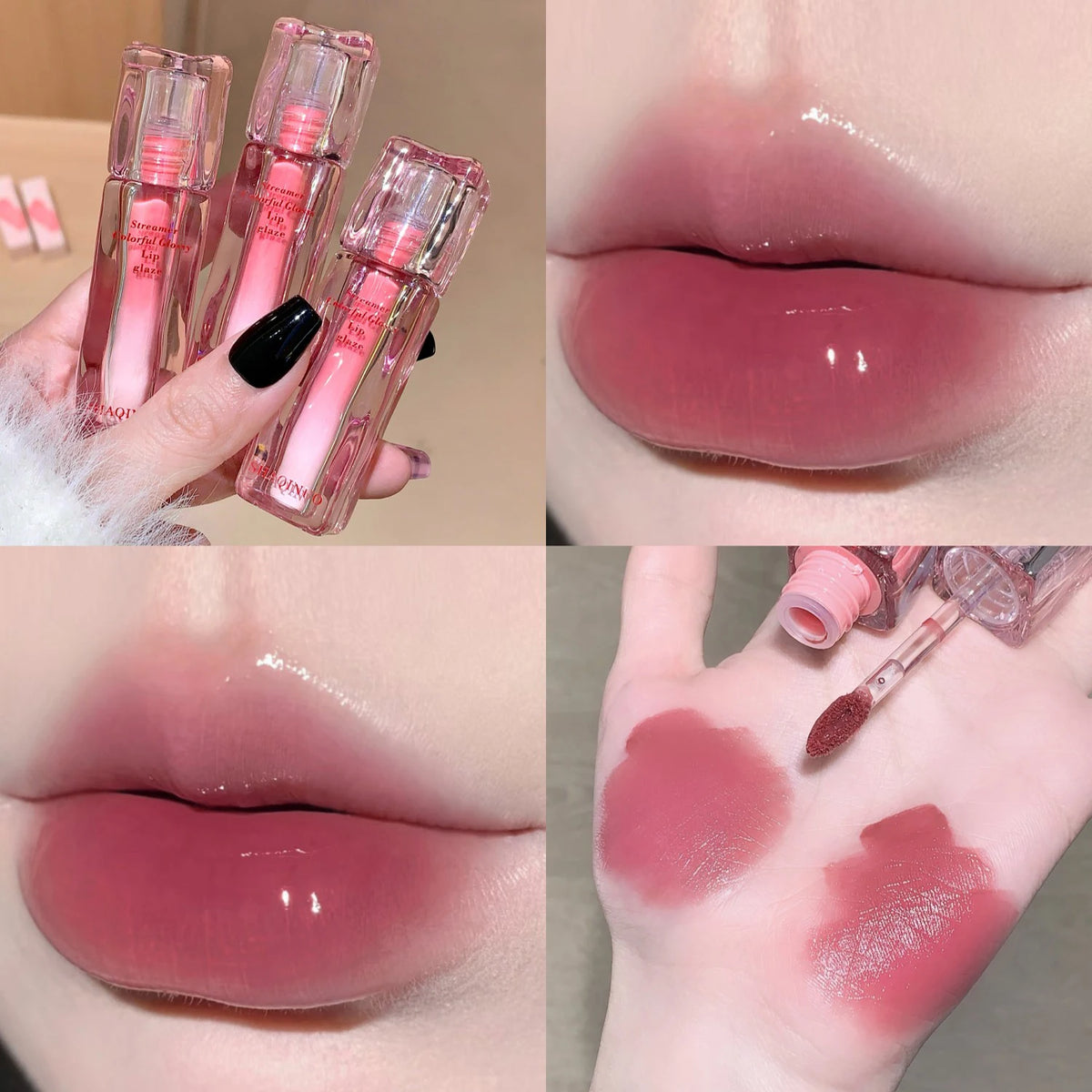 SHAQINUO Mirror Gloss Lip Glaze – Hydrating Tinted Lip Gloss