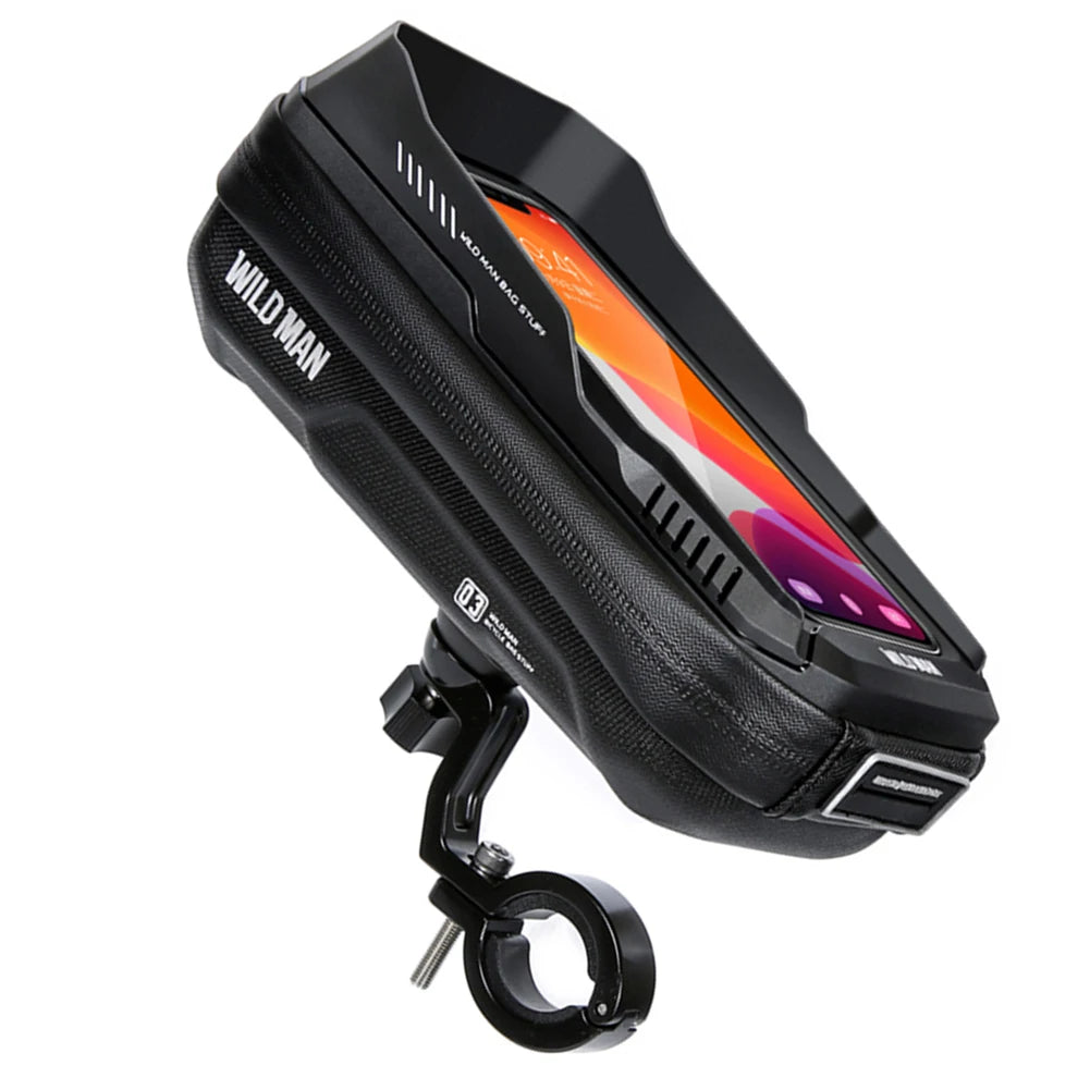 WILD MAN 0.6L Hard Shell Handlebar Bag – Waterproof MTB Bike Handlebar Bike Bag PRIMED