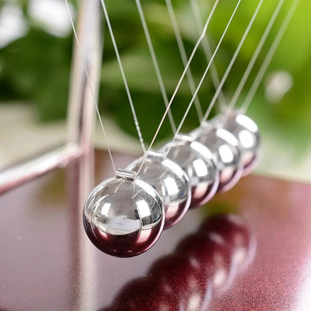 Newton's Cradle 5-Ball Pendulum Desk Toy | Office Decor Desk Pendulum Toy PRIMED