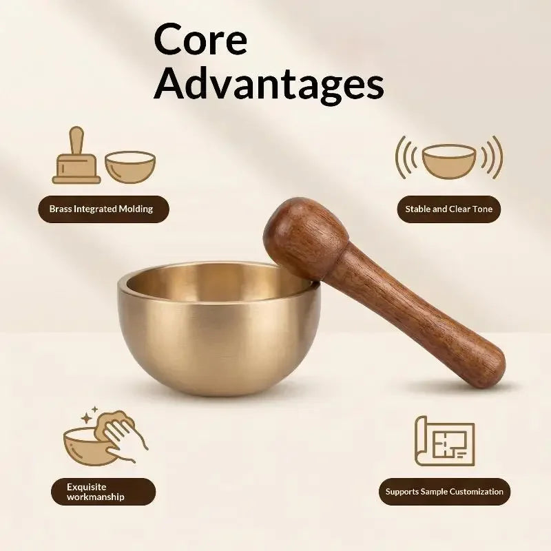 37mm Mini Brass Singing Bowl with Mallet – Meditation & Yoga
