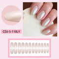 Long Almond French False Nails – Full Cover DIY Nail Tips Press-On Nail Tips PRIMED CDJ-5-110LY