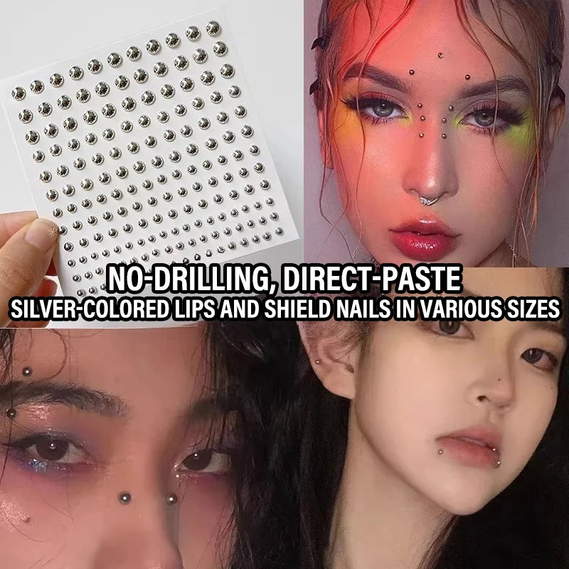 Silver Fake Diamond Body Gem Stickers – Party & Stage Makeup