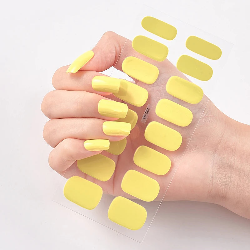 Semi-Cured Gel Nail Wraps Full Cover Stickers – 16pc Set