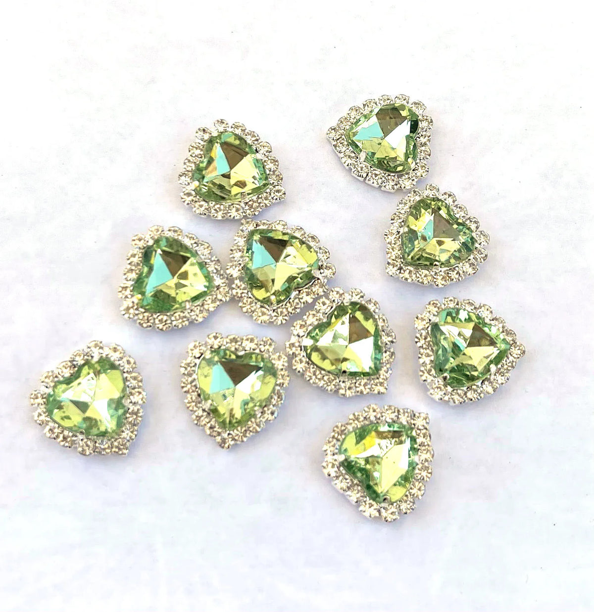5Pcs Zircon Heart Nail Art Charms – Crystal Gem Decorations